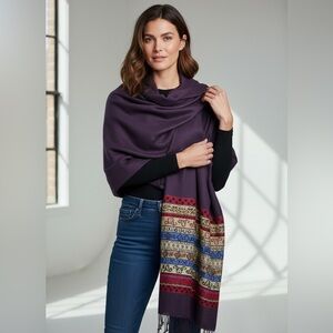 Pashmina Silk Blend Long Scarf Cover up Shawl 70+ Inches Long